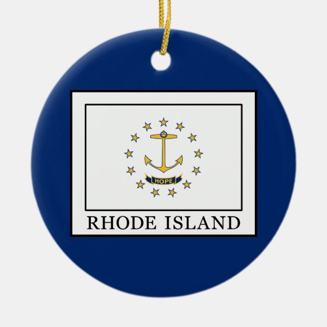 Rhode Island Ceramic Ornament (Front)
