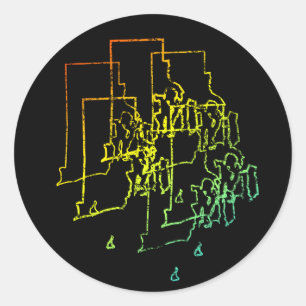 rhode island chill blur classic round sticker