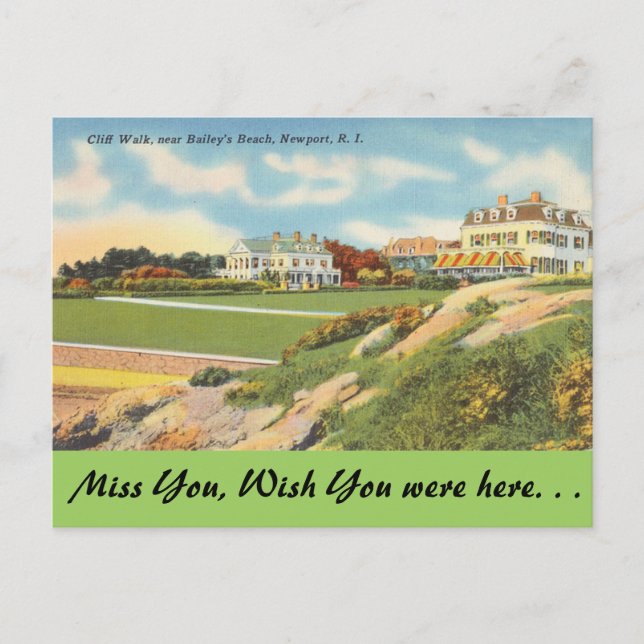 Rhode Island, Cliff Walk, Newport Postcard (Front)