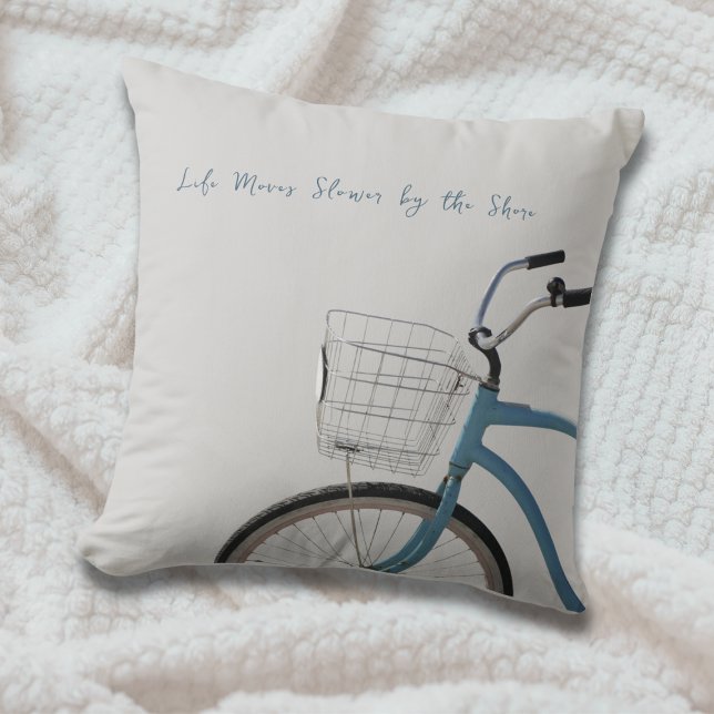 Rhode Island Coastal Cruiser Bike Throw Pillow (Creator Uploaded)