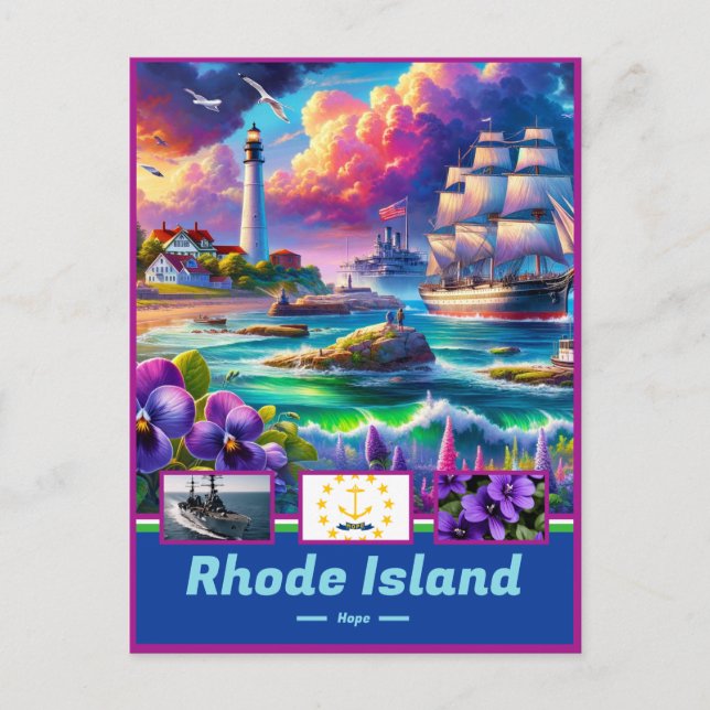 Rhode Island Coastal Elegance Scenic Postcard (Front)