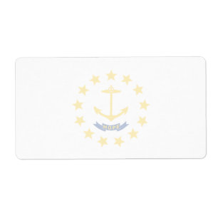 Rhode Island Faint Flag Shipping Label
