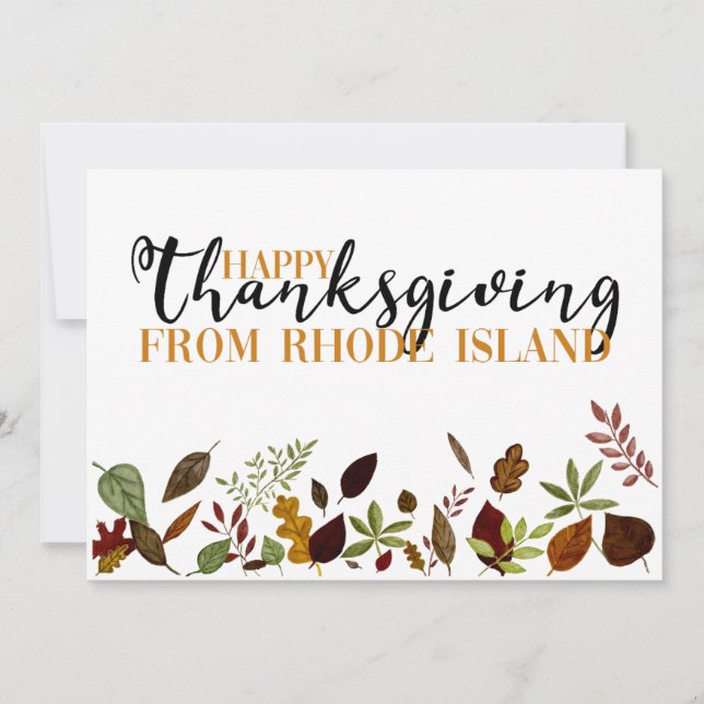 Rhode Island Fall Foliage Thanksgiving Card (Front)