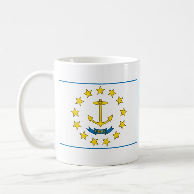 Rhode Island Flag + Map Mug (Left)
