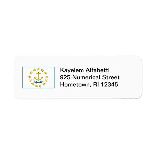 Rhode Island Flag Return Address Label (Front)