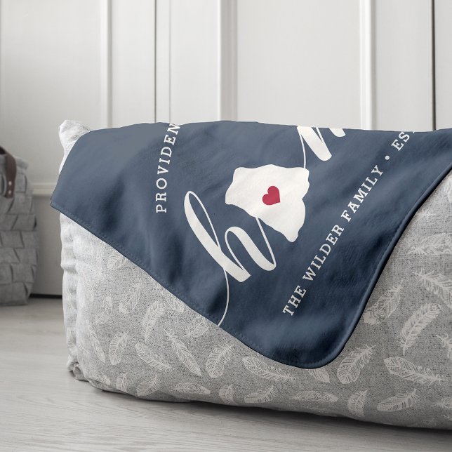 Rhode Island Home State Personalized Sherpa Blanket (Creator Uploaded)
