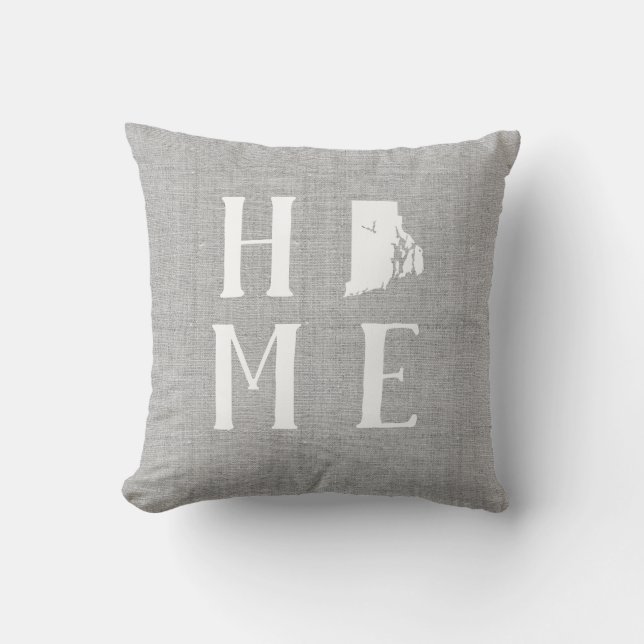 Rhode Island Home State Throw Pillow (Front)