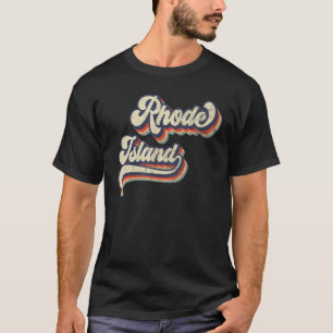 Rhode Island Home State USA 70s Vintage Retro Dist T-Shirt