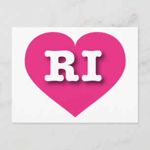 Rhode Island Hot Pink Heart - I love RI Postcard