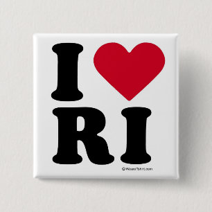 RHODE ISLAND - "I LOVE RI" "I LOVE RHODE ISLAND" 2 INCH SQUARE BUTTON