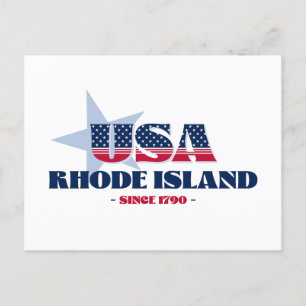 Rhode Island in Red, White, and Blue Postcard