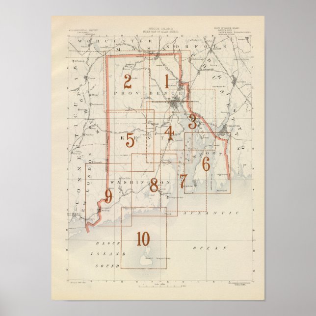 Rhode Island index map Poster (Front)