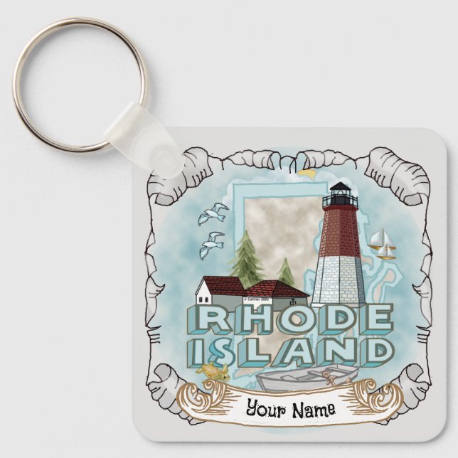 Rhode Island  Lighthouse  Keychain (Front)