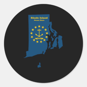 Rhode Island Map Flag Sticker 