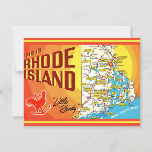  Rhode Island Map Postcard