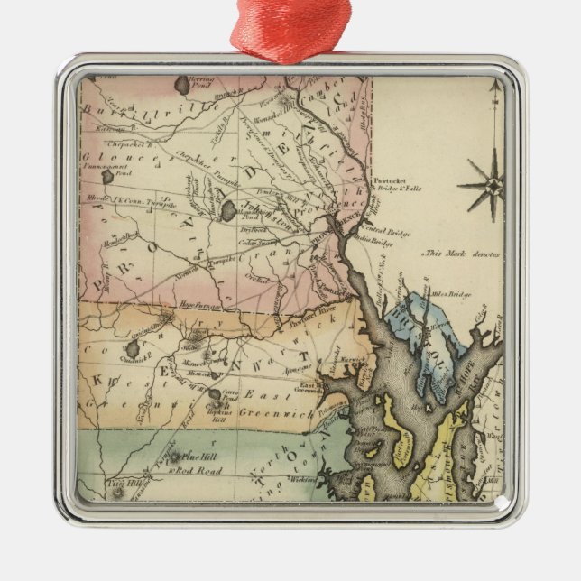 Rhode Island Metal Ornament (Front)