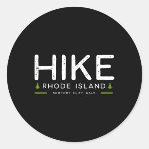 Rhode Island Newport Cliff Walk Hike Tree Retro Gr Classic Round Sticker