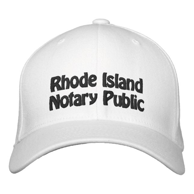 Rhode Island Notary Embroidered Baseball Cap (Front)