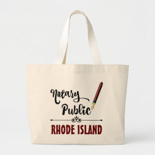 Rhode Island Notary Public Ink Pen Large Tote Bag