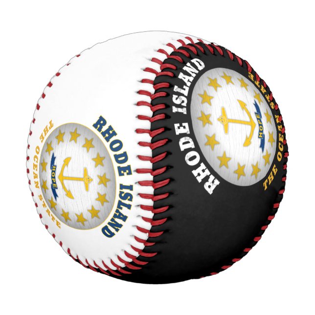 RHODE ISLAND OCEAN STATE STATE FLAG BASEBALL (Angled)