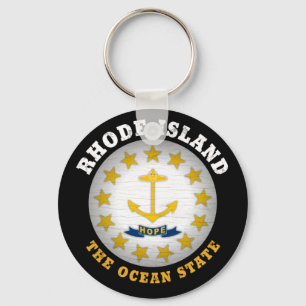 RHODE ISLAND OCEAN STATE STATE FLAG KEYCHAIN