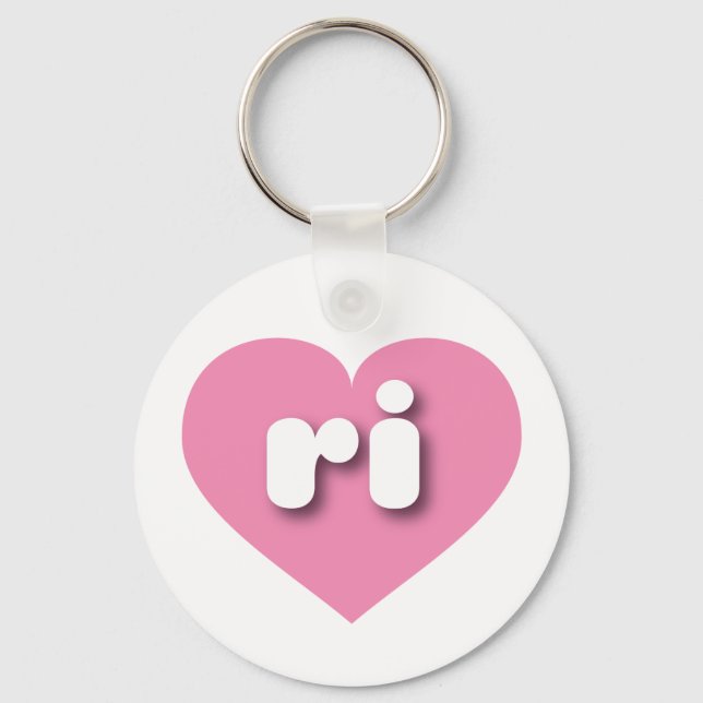 Rhode Island pink heart - I love ri Keychain (Front)