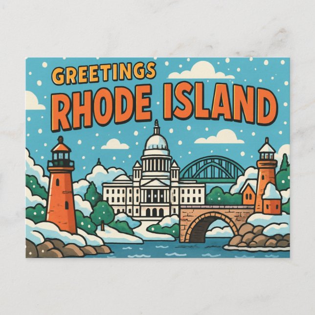 RHODE ISLAND Postcard (Front)