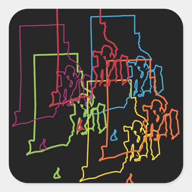 rhode island pride blur square sticker (Front)