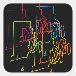 rhode island pride blur square sticker