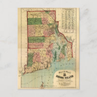 Rhode Island & Providence Plantations Map (1880)