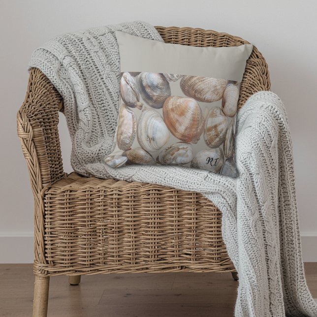 Rhode Island Quahog Clams Coastal Throw Pillow (Add a splash of Rhode Island with this casual Quahog Clam throw pillow! )