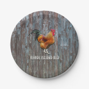 Rhode Island Red Chicken Paper Plate