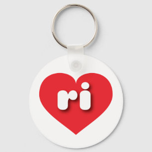 Rhode Island red heart - I love ri Keychain