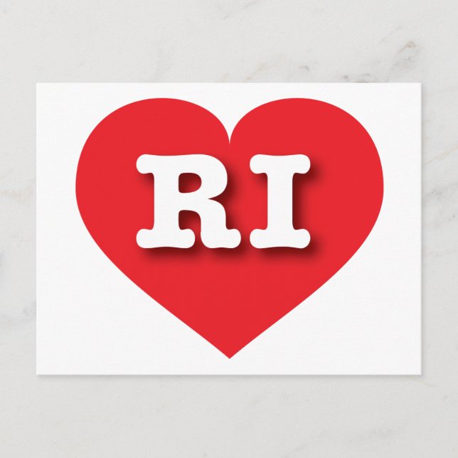 Rhode Island Red Heart - I love RI Postcard (Front)