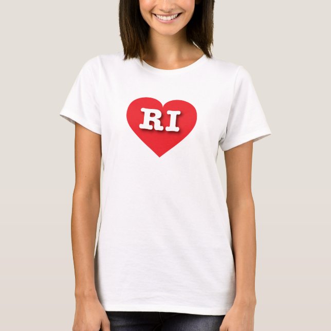 Rhode Island Red Heart - I love RI T-Shirt (Front)