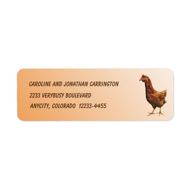 Rhode Island Red Hen Chicken Adresse de retour Lab (Devant)