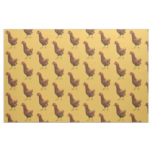Rhode Island Red Hen Chicken Fabric