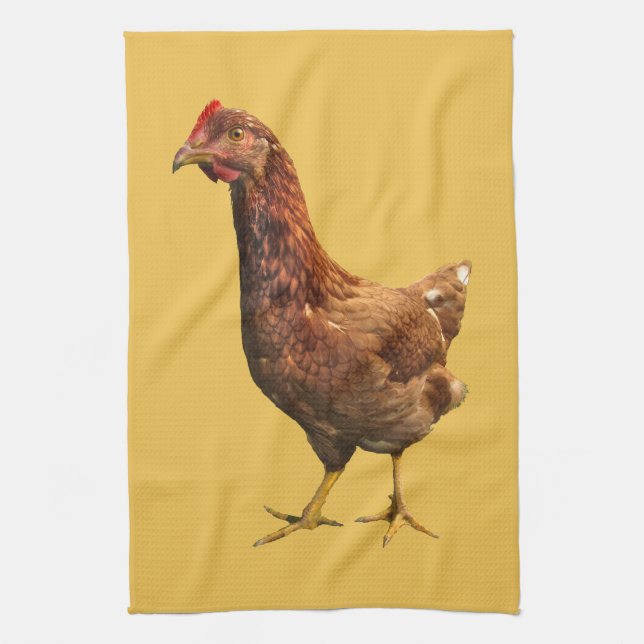 Rhode Island Red Hen Chicken Kitchen Towel (Vertical)