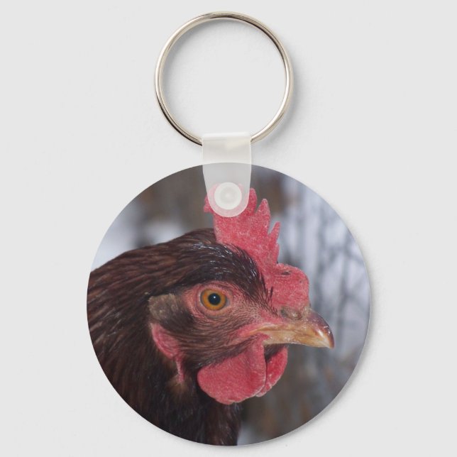 Rhode Island Red Hen keychain (Front)