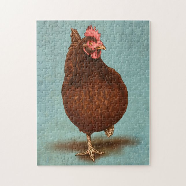 Rhode Island Red Hen Puzzle (Vertical)