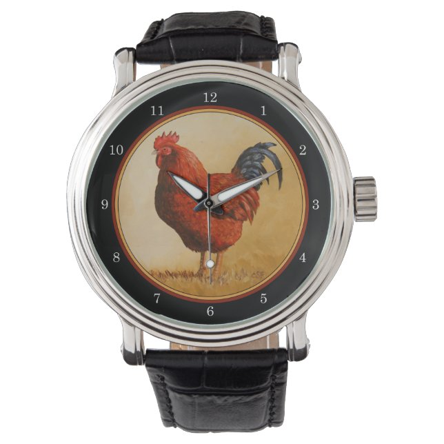 Rhode Island Red Rooster Chicken Watch (Front)