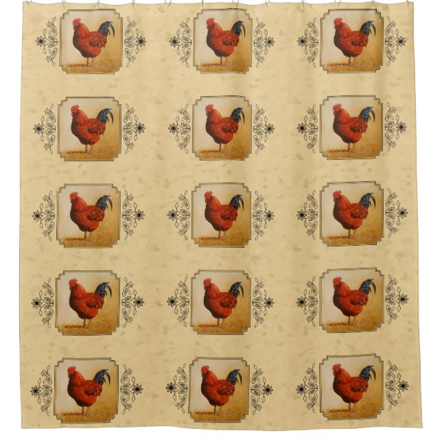 Rhode Island Red Rooster Yellow Background (Front)