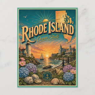 Rhode Island Retro Travel Souvenir Postcard