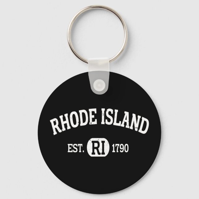 Rhode Island Retro Vintage Rhode Island Ri  Keychain (Front)