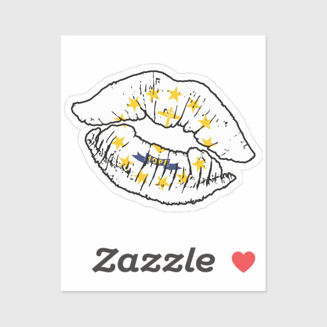 Rhode Island Rhode Islander Lipstick Love Flag (Sheet)