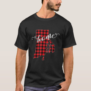 Rhode Island RI State Outline Home Red Buffalo Pla T-Shirt