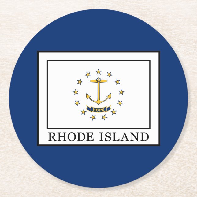 Rhode Island Round Paper Coaster (Front)