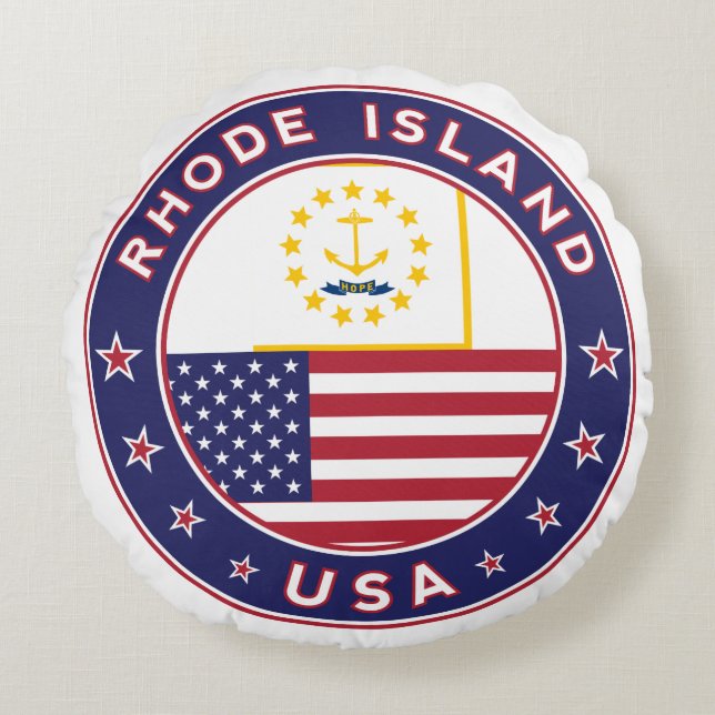 Rhode Island Round Pillow (Front)