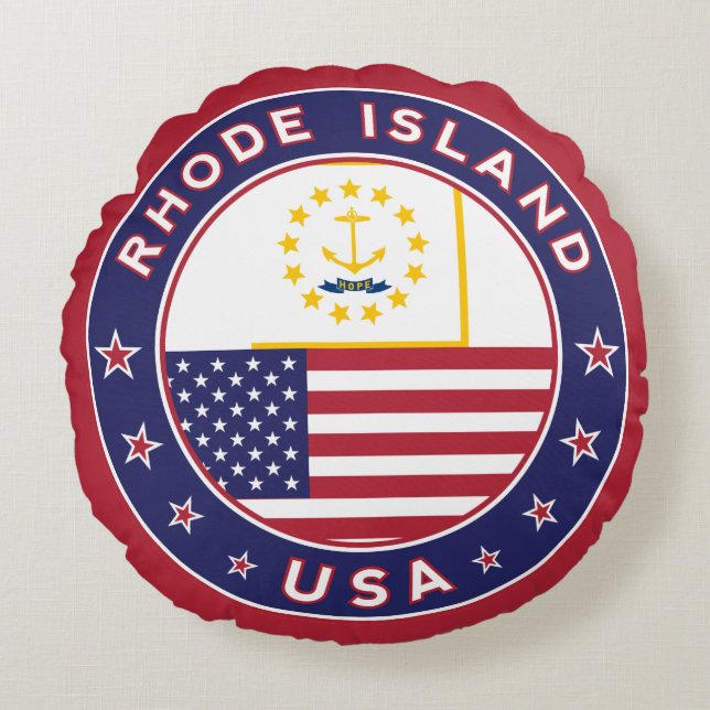 Rhode Island Round Pillow (Front)