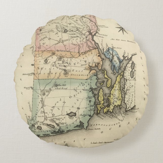 Rhode Island Round Pillow (Front)